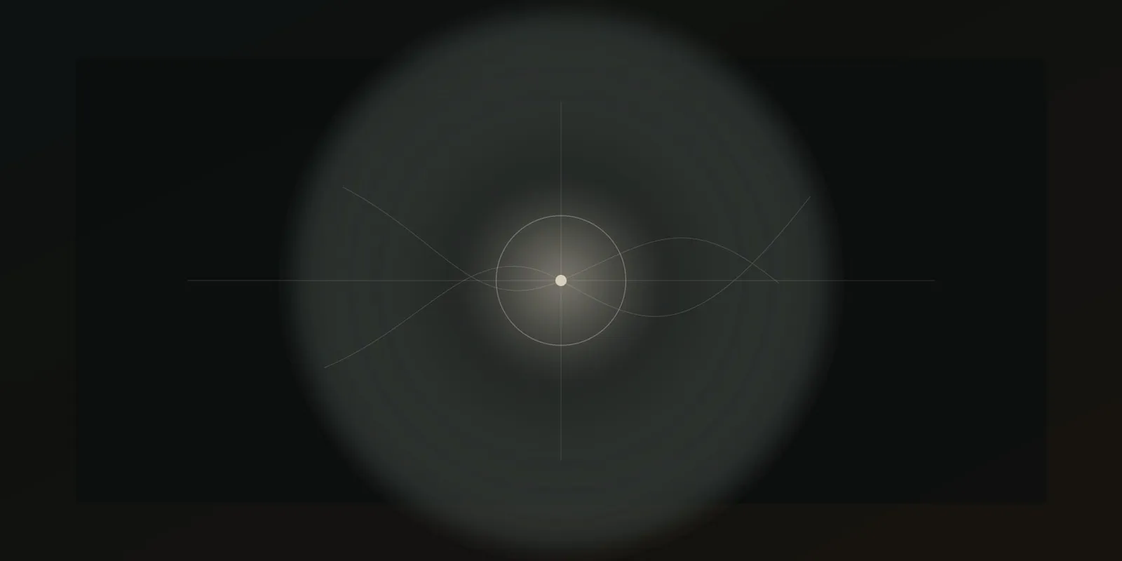 Campo abstracto oscuro con una senal central tranquila